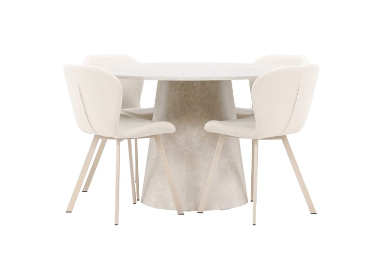 Rund matgrupp Venture Home Beige Beige 4st - Møbler - Bord - Spisegruppe