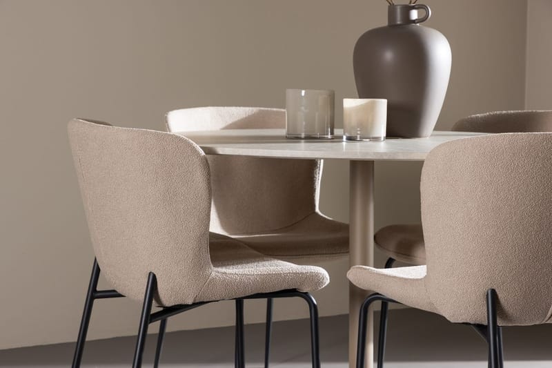 Rund matgrupp Venture Home Beige Beige 4st - Møbler - Bord - Spisegruppe