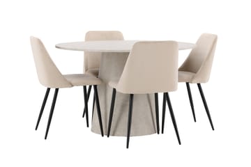 Rund matgrupp Venture Home Beige Beige 4st - Møbler - Bord - Spisegruppe