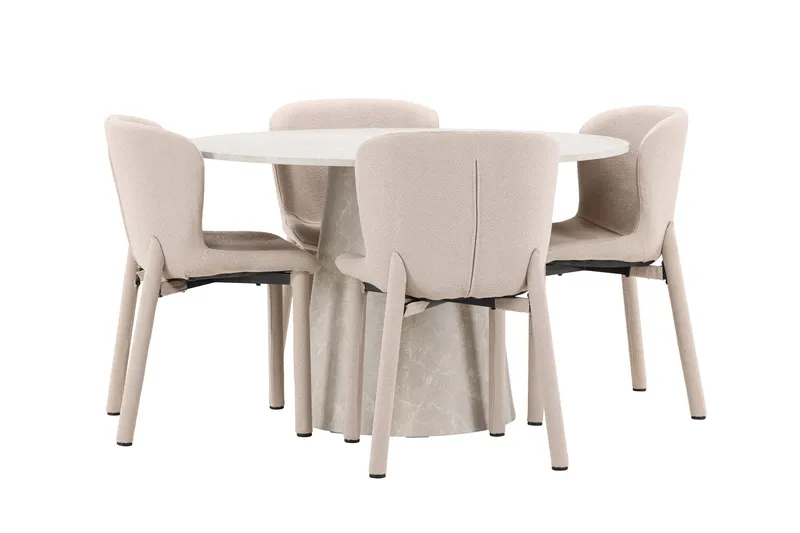 Rund matgrupp Venture Home Beige Beige 4st - Møbler - Bord - Spisegruppe