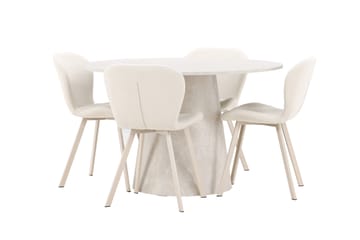 Rund matgrupp Venture Home Beige Beige 4st - Møbler - Bord - Spisegruppe