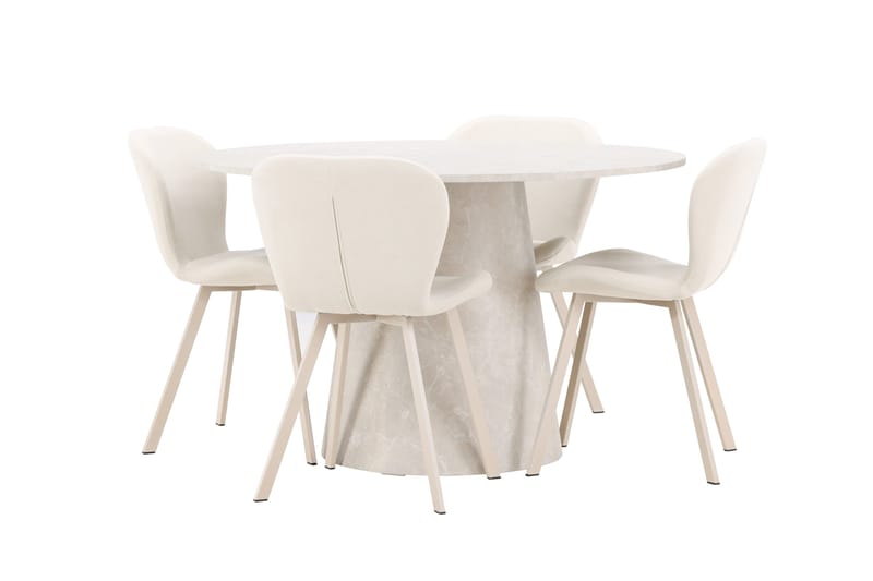 Rund matgrupp Venture Home Beige Beige 4st - Møbler - Bord - Spisegruppe