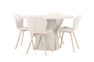 Rund matgrupp Venture Home Beige Beige 4st - Møbler - Bord - Spisegruppe