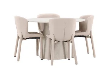 Rund matgrupp Venture Home Beige Beige 4st - Møbler - Bord - Spisegruppe