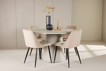 Rund matgrupp Venture Home Beige Beige 4st - Møbler - Bord - Spisegruppe