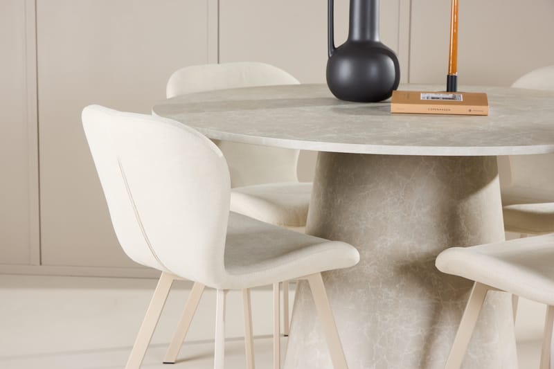 Rund matgrupp Venture Home Beige Beige 4st - Møbler - Bord - Spisegruppe