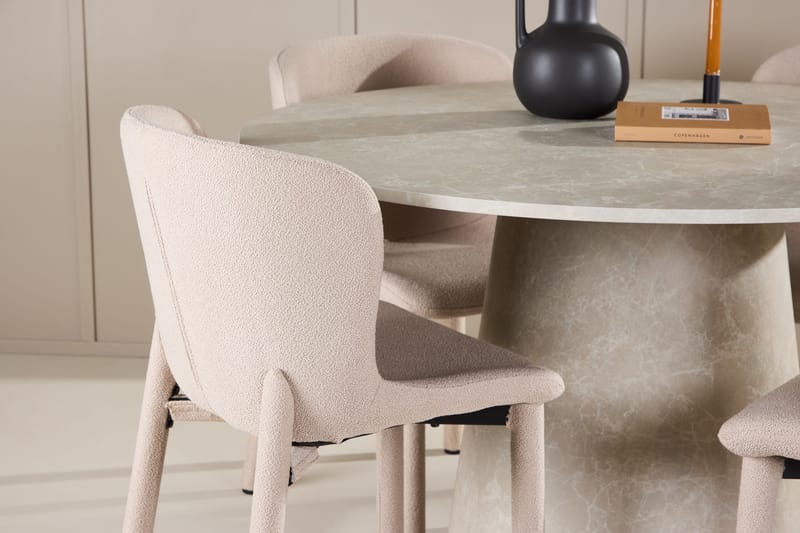 Rund matgrupp Venture Home Beige Beige 4st - Møbler - Bord - Spisegruppe