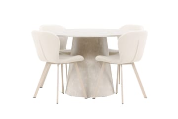Rund matgrupp Venture Home Beige Beige 4st - Møbler - Bord - Spisegruppe