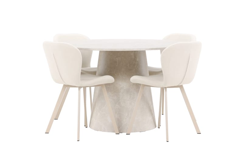 Rund matgrupp Venture Home Beige Beige 4st - Møbler - Bord - Spisegruppe