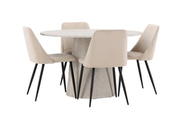 Rund matgrupp Venture Home Beige Beige 4st - Møbler - Bord - Spisegruppe