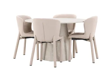 Rund matgrupp Venture Home Beige Beige 4st - Møbler - Bord - Spisegruppe