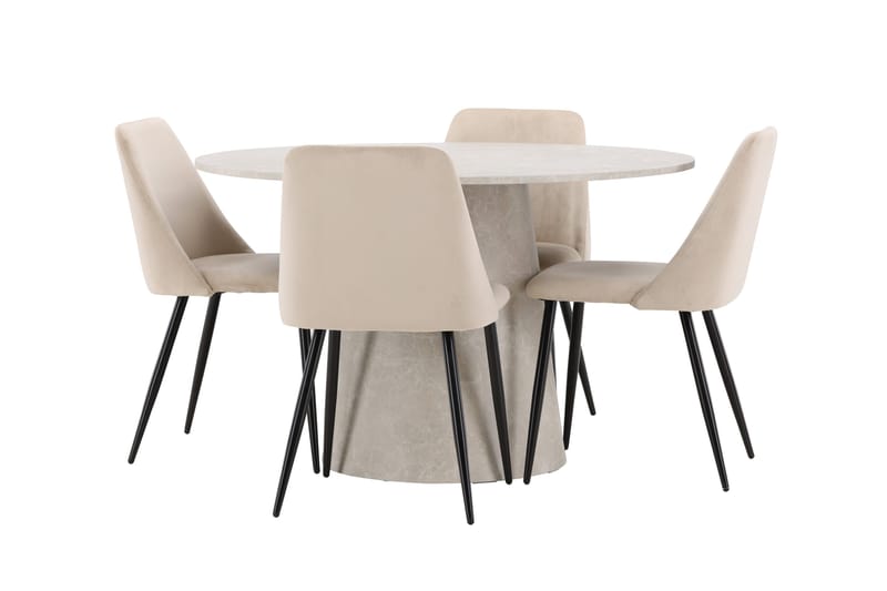 Rund matgrupp Venture Home Beige Beige 4st - Møbler - Bord - Spisegruppe