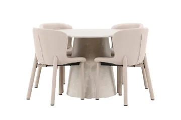 Rund matgrupp Venture Home Beige Beige 4st - Møbler - Bord - Spisegruppe