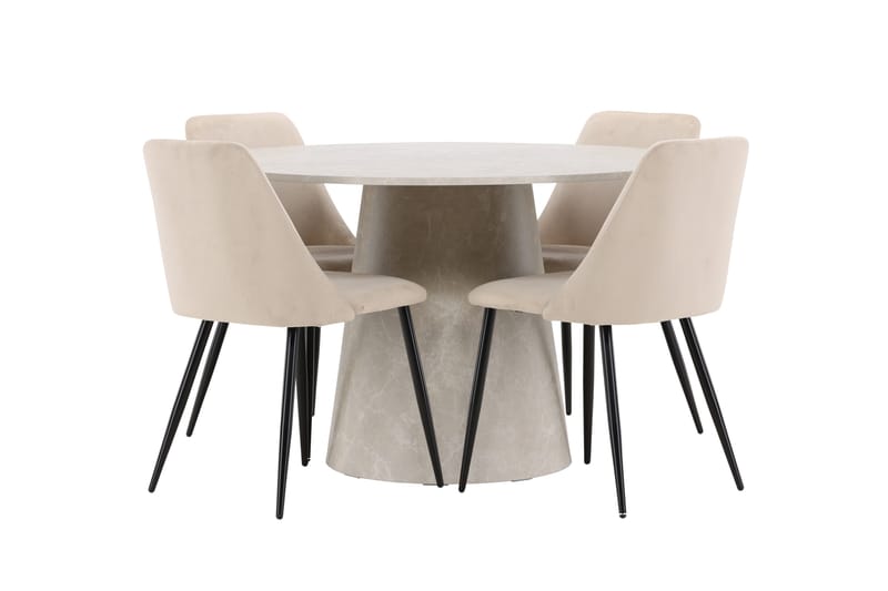 Rund matgrupp Venture Home Beige Beige 4st - Møbler - Bord - Spisegruppe