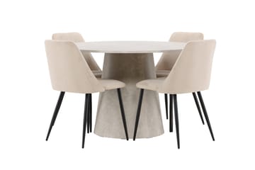 Rund matgrupp Venture Home Beige Beige 4st - Møbler - Bord - Spisegruppe