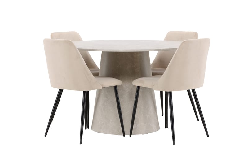 Rund matgrupp Venture Home Beige Beige 4st - Møbler - Bord - Spisegruppe