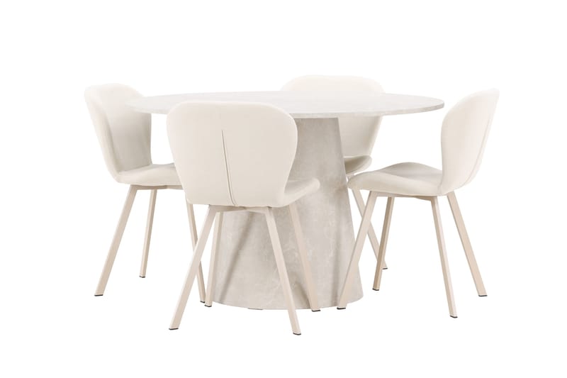Rund matgrupp Venture Home Beige Beige 4st - Møbler - Bord - Spisegruppe
