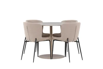 Rund matgrupp Venture Home Beige Beige 4st - Møbler - Bord - Spisegruppe