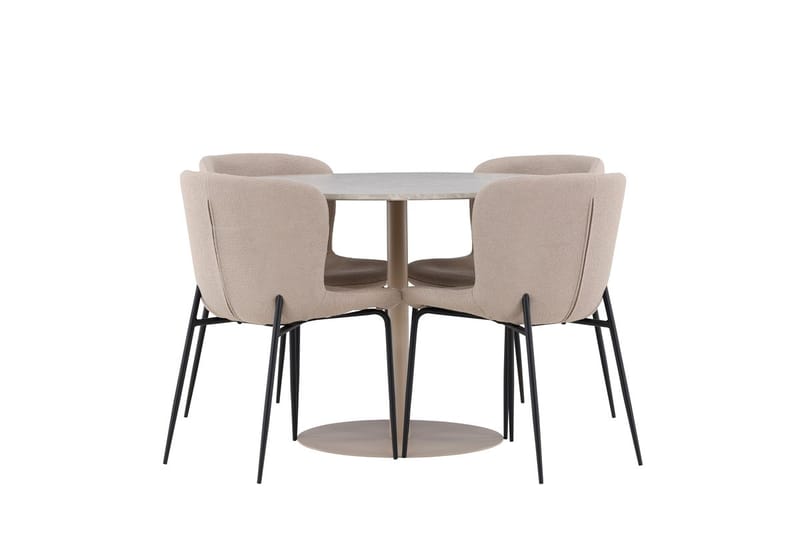 Rund matgrupp Venture Home Beige Beige 4st - Møbler - Bord - Spisegruppe
