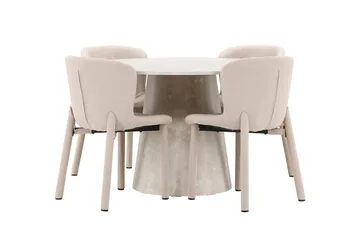Rund matgrupp Venture Home Beige Beige 4st - Møbler - Bord - Spisegruppe