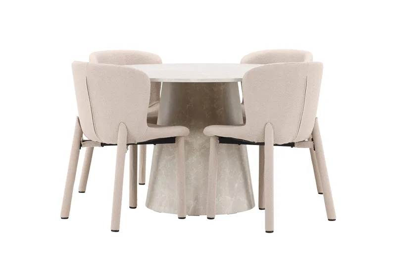 Rund matgrupp Venture Home Beige Beige 4st - Møbler - Bord - Spisegruppe