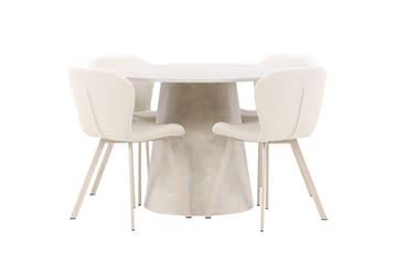 Rund matgrupp Venture Home Beige Beige 4st - Møbler - Bord - Spisegruppe