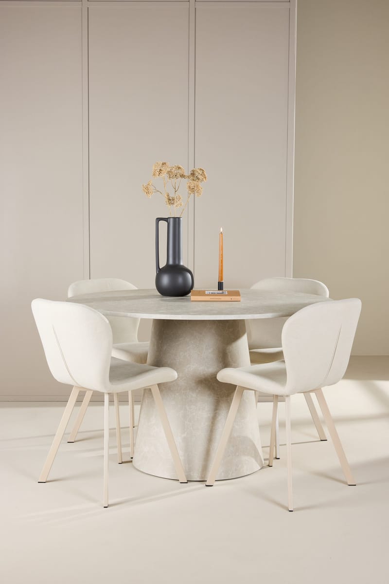 Rund matgrupp Venture Home Beige Beige 4st - Møbler - Bord - Spisegruppe