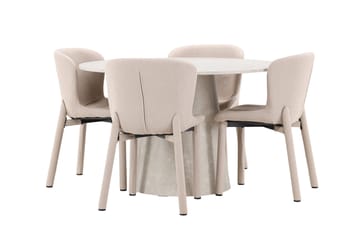 Rund matgrupp Venture Home Beige Beige 4st - Møbler - Bord - Spisegruppe