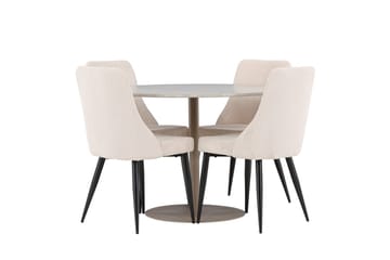 Rund matgrupp Venture Home Beige Beige 4st - Møbler - Bord - Spisegruppe