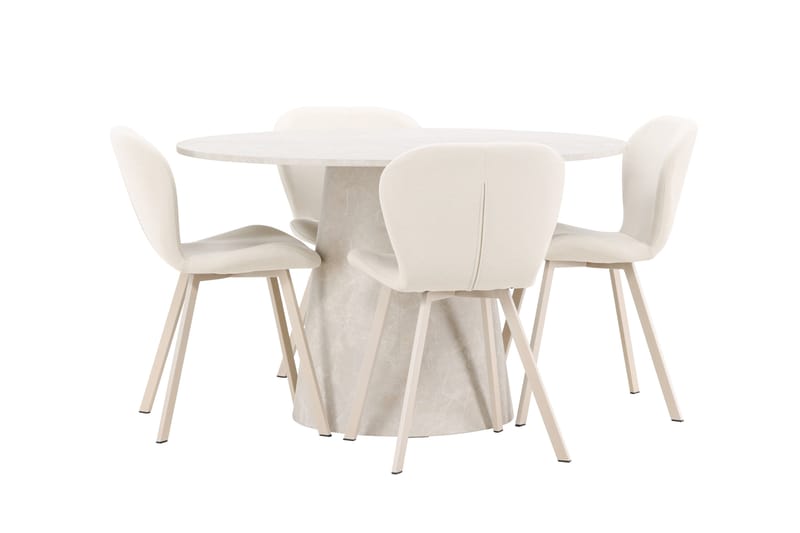 Rund matgrupp Venture Home Beige Beige 4st - Møbler - Bord - Spisegruppe