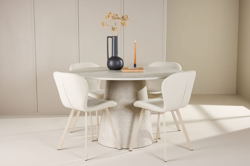 Rund matgrupp Venture Home Beige Beige 4st - Møbler - Bord - Spisegruppe