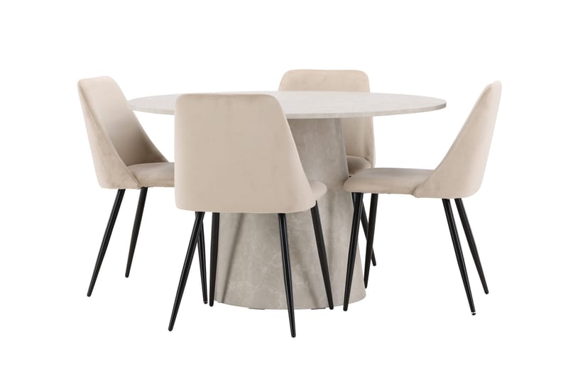 Rund matgrupp Venture Home Beige Beige 4st - Møbler - Bord - Spisegruppe