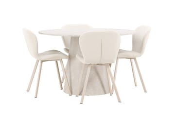 Rund matgrupp Venture Home Beige Beige 4st - Møbler - Bord - Spisegruppe