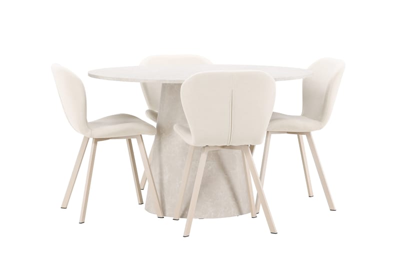 Rund matgrupp Venture Home Beige Beige 4st - Møbler - Bord - Spisegruppe