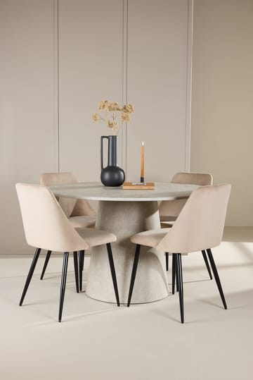 Rund matgrupp Venture Home Beige Beige 4st - Møbler - Bord - Spisegruppe