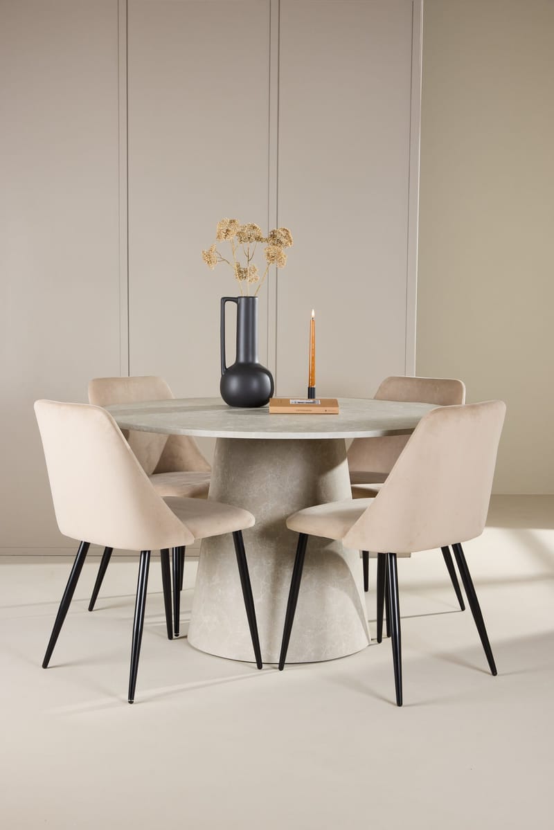 Rund matgrupp Venture Home Beige Beige 4st - Møbler - Bord - Spisegruppe