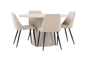 Rund matgrupp Venture Home Beige Beige 4st - Møbler - Bord - Spisegruppe