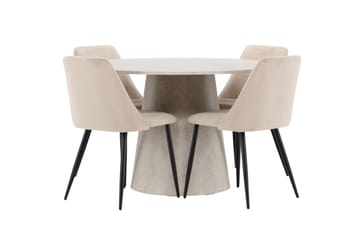 Rund matgrupp Venture Home Beige Beige 4st - Møbler - Bord - Spisegruppe