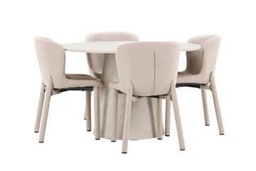 Rund matgrupp Venture Home Beige Beige 4st - Møbler - Bord - Spisegruppe