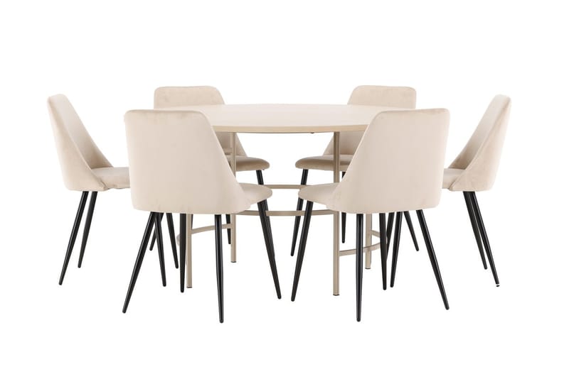 Rund matgrupp Venture Home Beige Beige 6st - Møbler - Bord - Spisegruppe
