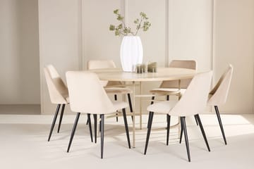 Rund matgrupp Venture Home Beige Beige 6st - Møbler - Bord - Spisegruppe