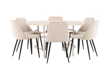 Rund matgrupp Venture Home Beige Beige 6st - Møbler - Bord - Spisegruppe