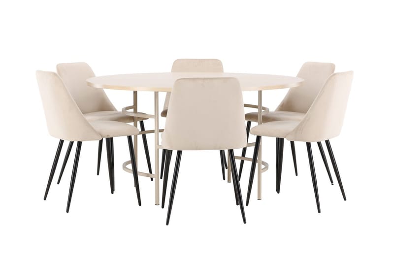 Rund matgrupp Venture Home Beige Beige 6st - Møbler - Bord - Spisegruppe
