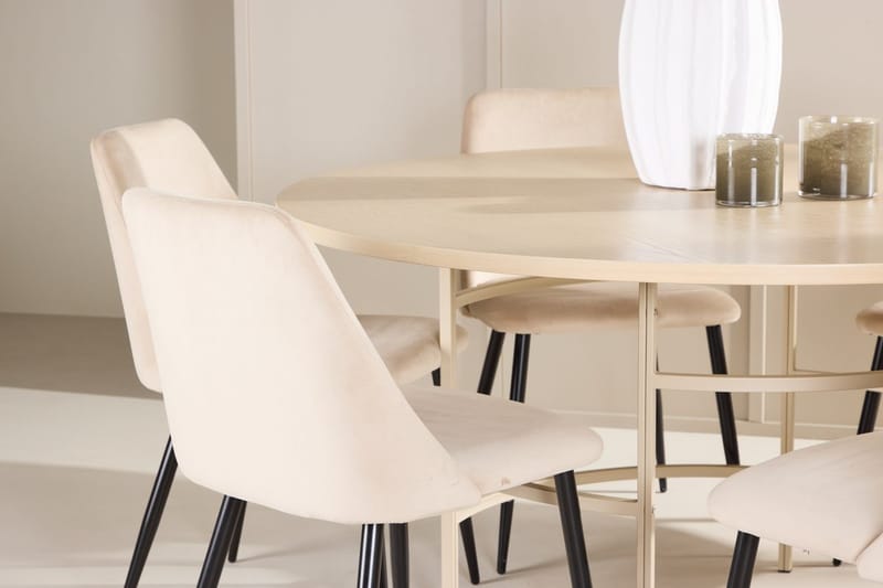 Rund matgrupp Venture Home Beige Beige 6st - Møbler - Bord - Spisegruppe