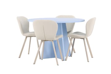 Rund matgrupp Venture Home Beige Blå 4st - Møbler - Bord - Spisegruppe