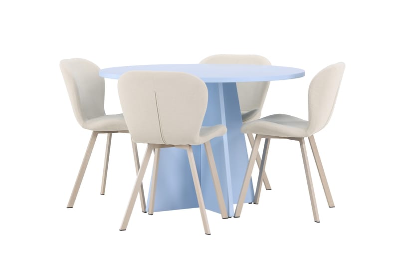 Rund matgrupp Venture Home Beige Blå 4st - Møbler - Bord - Spisegruppe