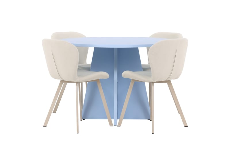 Rund matgrupp Venture Home Beige Blå 4st - Møbler - Bord - Spisegruppe