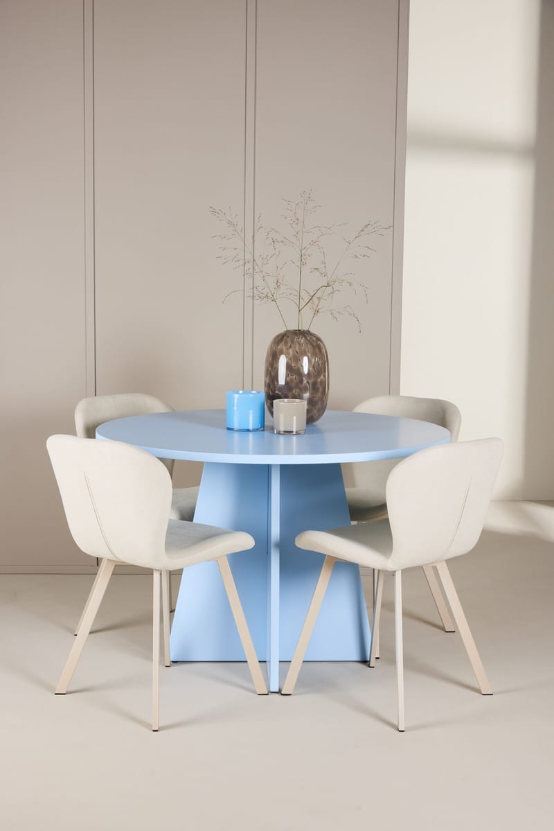 Rund matgrupp Venture Home Beige Blå 4st - Møbler - Bord - Spisegruppe