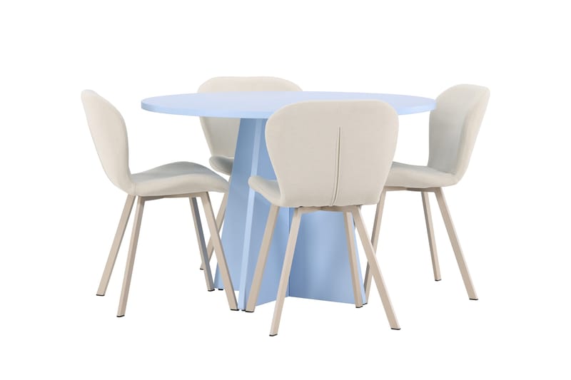 Rund matgrupp Venture Home Beige Blå 4st - Møbler - Bord - Spisegruppe