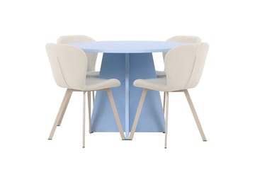 Rund matgrupp Venture Home Beige Blå 4st - Møbler - Bord - Spisegruppe